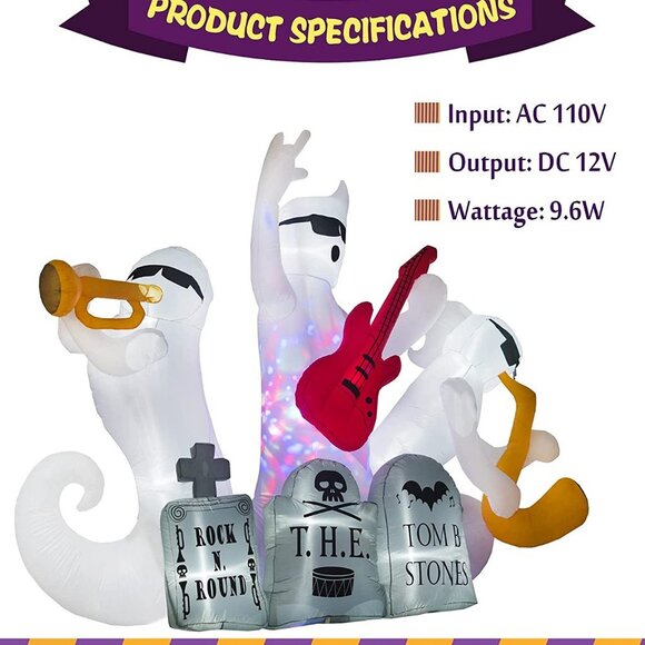 7Ft High Halloween Inflatables Halloween Decorations Outdoor Ghost